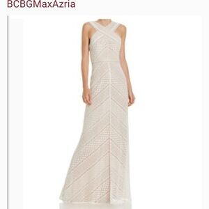 BCBGMaxAzria Elegant Cream Maxi Dress